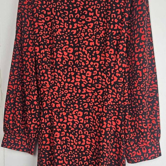 Shein Curve, Red and Black animal print dress with tie for waist, 3X - Picture 9 of 9